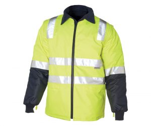 Huski - Venture 918106 Jacket waterproof breathable high-visibility 4 in 1 hi-vis yellow navy